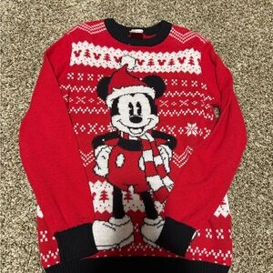 Disney Festive Red and Black Mickey Mouse Sweater‎